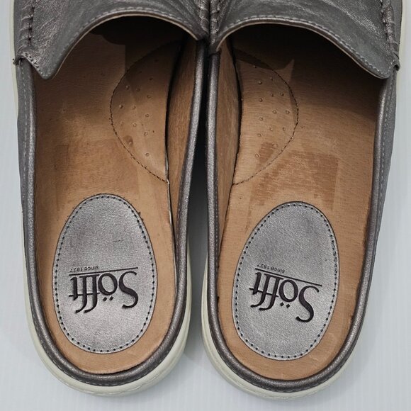 Sofft Somers Moc Mule Sneaker Womens 11 Metallic Gray Leather Casual Slip On - Picture 10 of 13